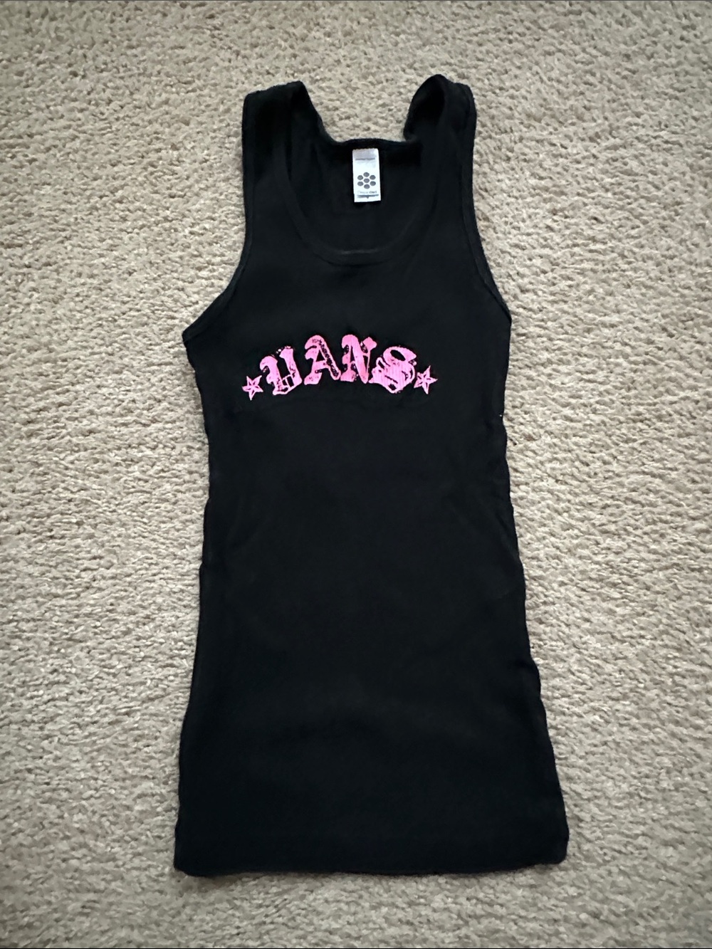 American Apparel Vans Black Tank Top with Pink Logo